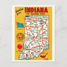Indiana Hoosier kaartpostkaart