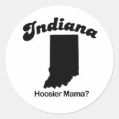 Indiana - Hoosier Mama Ronde Sticker (Voorkant)