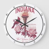 Indiana Hoosier State Wall Art Grote Klok (Voorkant)