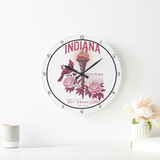 Indiana Hoosier State Wall Art Grote Klok (Huis)