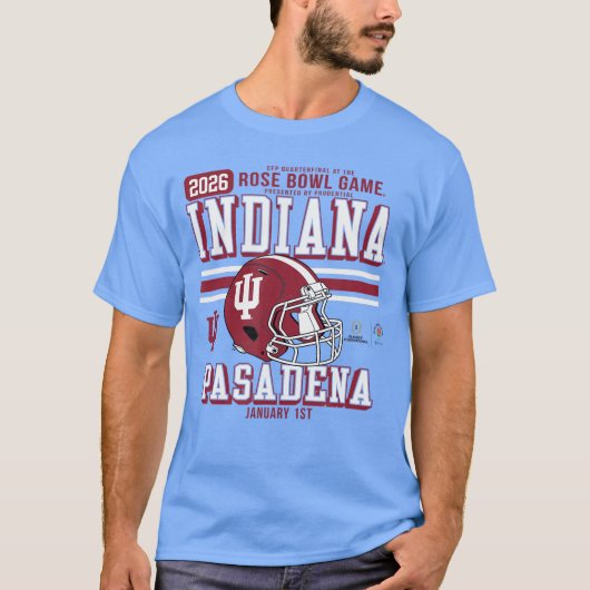 Indiana Hoosiers Rose Bowl 20252026 CFP Quarterfin T-shirt (Voorkant)