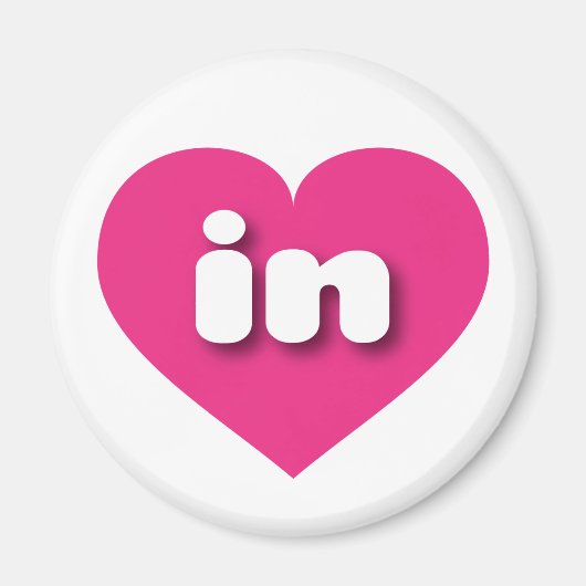 Indiana hot roze hart - Ik hou van Magneet (Voorkant)