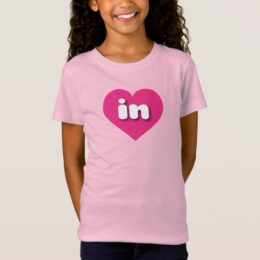 Indiana hot roze hart - Ik hou van T-shirt (Voorkant)