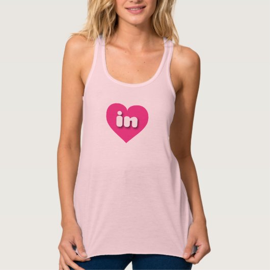 Indiana hot roze hart - Ik hou van Tanktop (Voorkant)