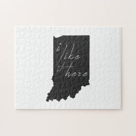 Indiana ik vind het leuk hier State Silhouette Bla Legpuzzel