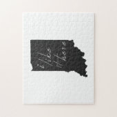 Indiana ik vind het leuk hier State Silhouette Bla Legpuzzel (Verticaal)