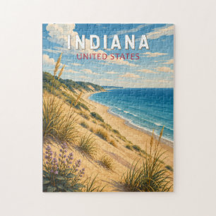 Indiana Illustratie Reis Kunst Vintage Legpuzzel