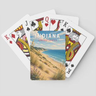Indiana Illustratie Reis Kunst Vintage Pokerkaarten