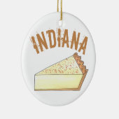 Indiana in Hoosier Sugar Cream Pie Slice Keramisch Ornament (Rechts)