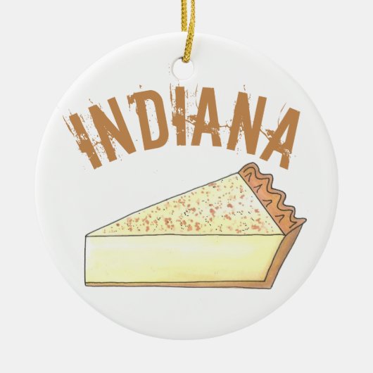 Indiana in Hoosier Sugar Cream Pie Slice Keramisch Ornament (Voorkant)