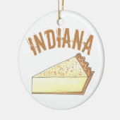 Indiana in Hoosier Sugar Cream Pie Slice Keramisch Ornament (Links)