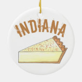 Indiana in Hoosier Sugar Cream Pie Slice Keramisch Ornament (Achterkant)