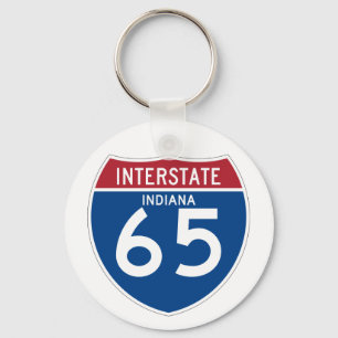 Indiana in I-65 Interstate Highway Shield - Sleutelhanger