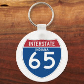 Indiana in I-65 Interstate Highway Shield - Sleutelhanger (Voorkant)
