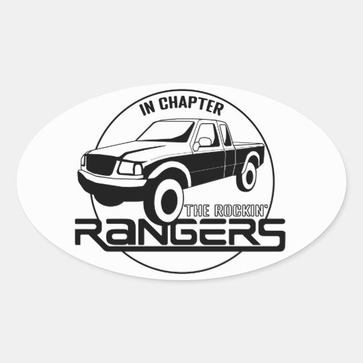 Indiana, IN - Rockin’ Rangers Chapter, Latere Gen Ovale Sticker (Voorkant)