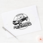 Indiana, IN - Rockin’ Rangers Chapter, Latere Gen Ovale Sticker (Envelop)