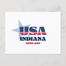 Indiana in rood, wit en blauw Briefkaart