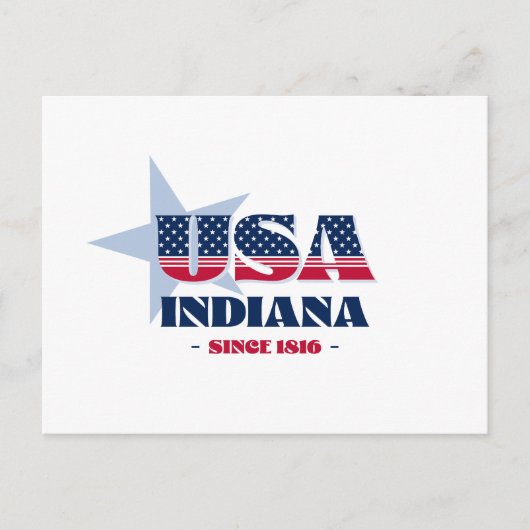 Indiana in rood, wit en blauw Briefkaart (Voorkant)