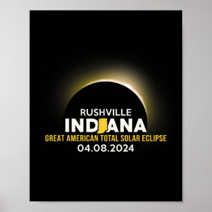 Indiana in totale zonsverduistering 2024 poster