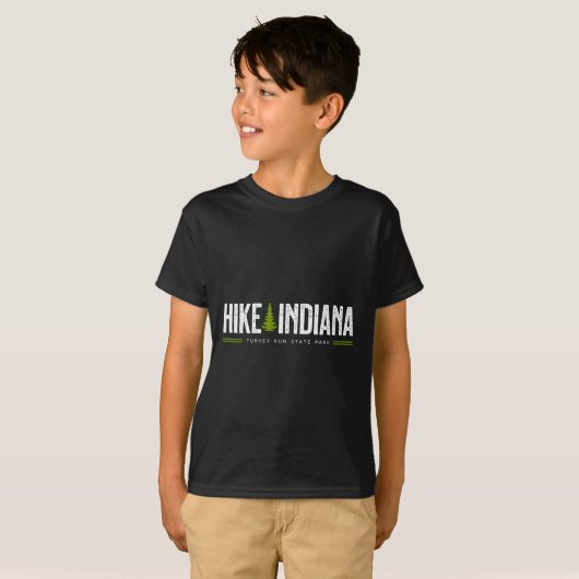 Indiana In Turkey Run State Park Hike Tree Retro G T-shirt (Voorkant volledig)