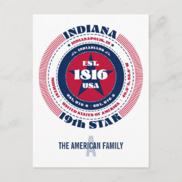 Indiana, Indianapolis, IN, Patriottisch, Monogram Briefkaart