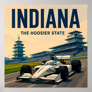 Indiana Indianapolis Midwest Roadtrip Reizen Poster