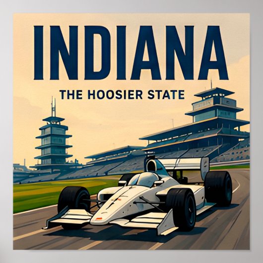 Indiana Indianapolis Midwest Roadtrip Reizen Poster (Voorkant)