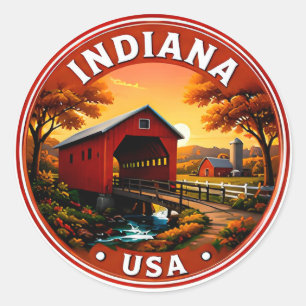 Indiana Indianapolis Monument Reisbestemming Ronde Sticker