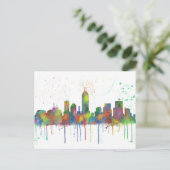 INDIANA, INDIANAPOLIS SKYLINE BRIEFKAART (Staand voorkant)