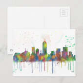 INDIANA, INDIANAPOLIS SKYLINE BRIEFKAART (Voorkant / Achterkant)