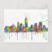 INDIANA, INDIANAPOLIS SKYLINE BRIEFKAART (Voorkant)
