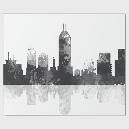 INDIANA, INDIANAPOLIS SKYLINE CADEAUPAPIER (Vlak)