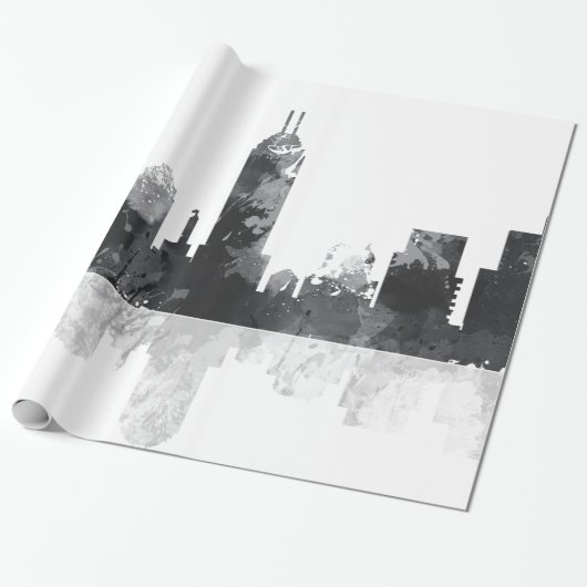 INDIANA, INDIANAPOLIS SKYLINE CADEAUPAPIER (Uitgerold)