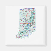 Indiana Interstate Kaart Magneet (Voorkant)