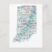 Indiana Interstate Map Briefkaart (Voorkant)
