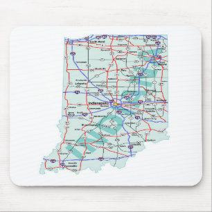 Indiana Interstate Map Mousepad Muismat