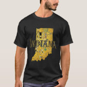 Indiana Kaart en Tekst T-shirt (Voorkant)