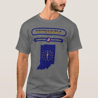 INDIANA KAART INDIANA VERENIGDE STATEN SAMER BRASI T-SHIRT