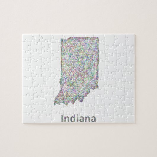 Indiana-kaart Legpuzzel (Horizontaal)