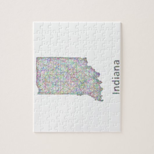 Indiana-kaart Legpuzzel (Verticaal)