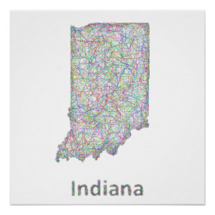 Indiana-kaart Perfect Poster