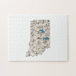 Indiana  kaart van het Afbeelding Legpuzzel