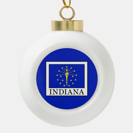 Indiana Keramische Bal Ornament (Voorkant)