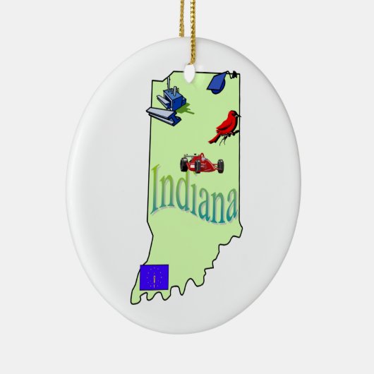Indiana kerstboomversiering keramisch ornament (Rechts)