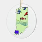 Indiana kerstboomversiering keramisch ornament (Links)