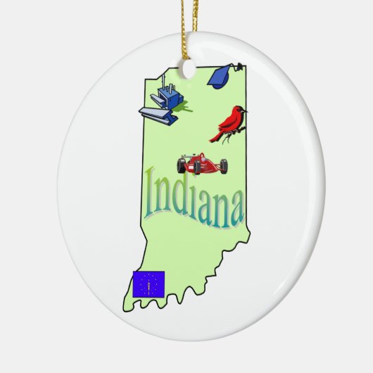Indiana kerstboomversiering keramisch ornament (Links)