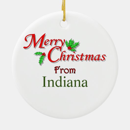 Indiana kerstboomversiering keramisch ornament (Achterkant)
