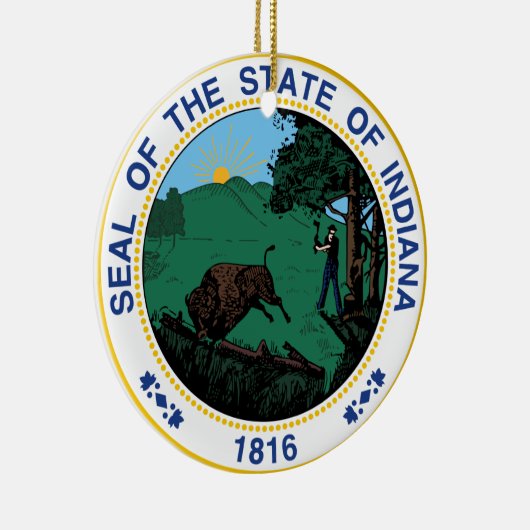 Indiana kerstversiering keramisch ornament (Rechts)