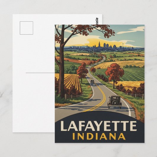 Indiana Lafayette Travel Briefkaart (Voorkant / Achterkant)