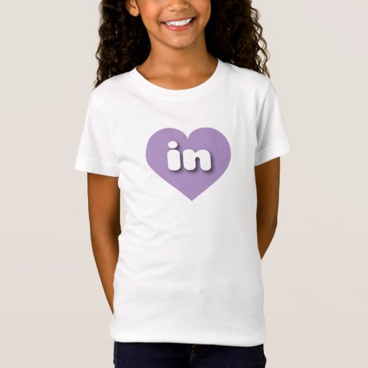 Indiana lavender hart - Ik hou van T-shirt (Voorkant)